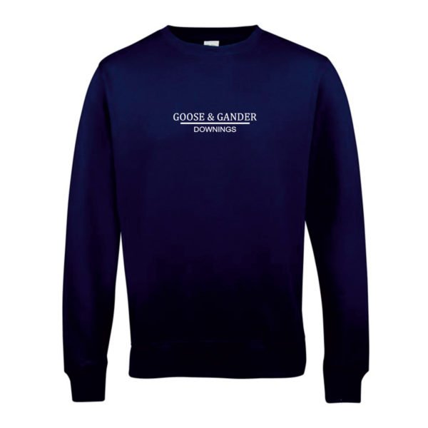 Goose and Gander Sweatshirt French Navy Front-Goose-&-Gander-Downings